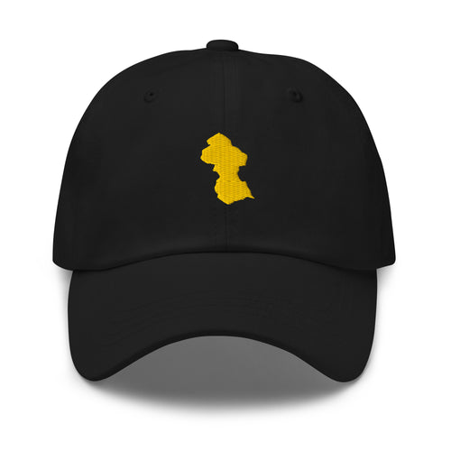 Gold stitching Guyana Diamond Jubilee hat in Black